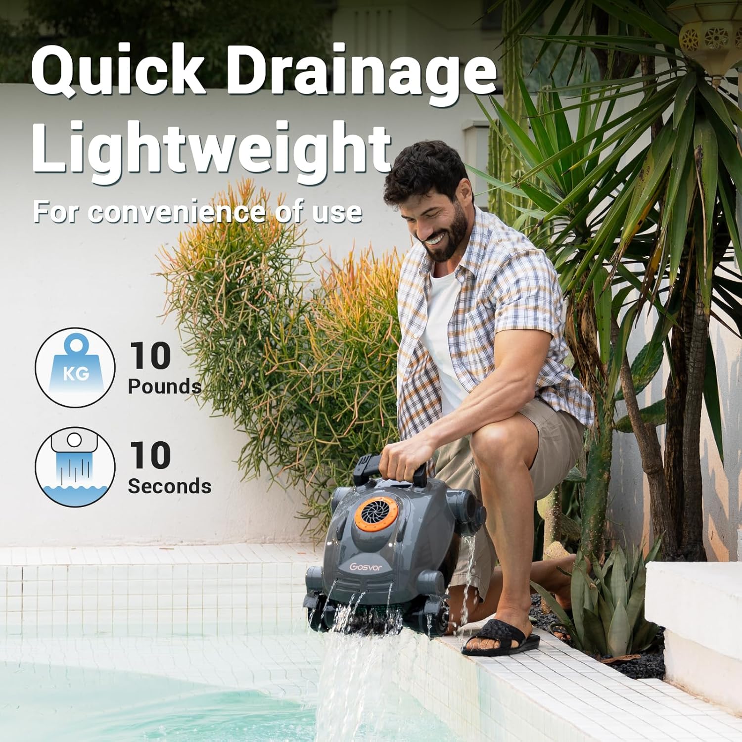 ZenVora Cordless Robotic Pool Cleaner, Automatic Wall Climbing Pool Vacuum for Swimming Pool Cleaning